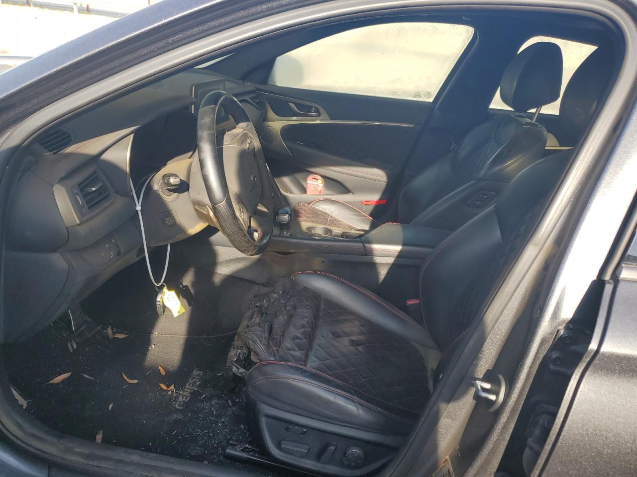 2019 Genesis G70 VIN KMTG34LE1KU024423 Copart auction photo, burn damage thumbnail 7