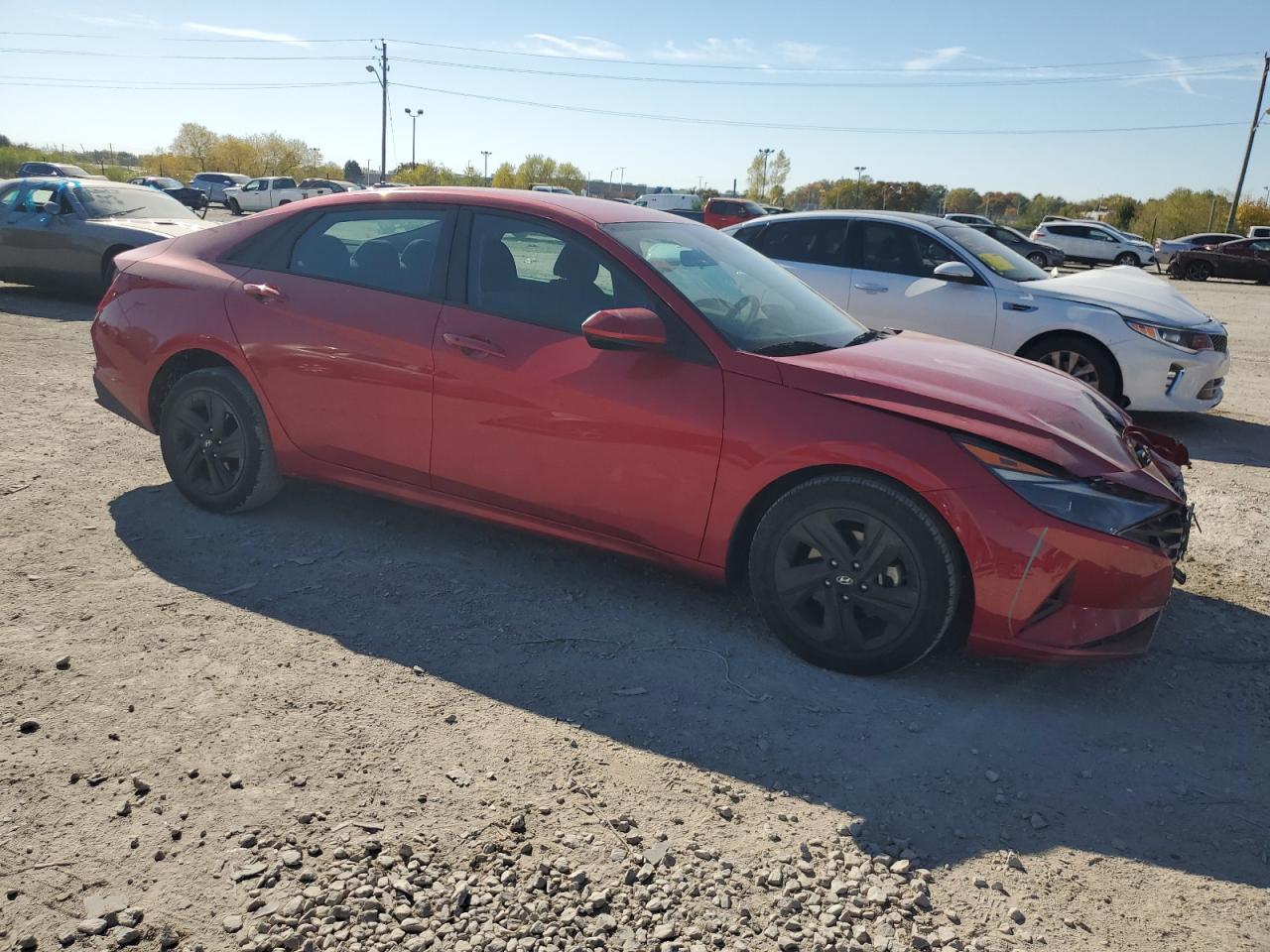 2021 Hyundai Elantra VIN 5NPLM4AG7MH010697 Copart auction photo, front end / side damage thumbnail 4