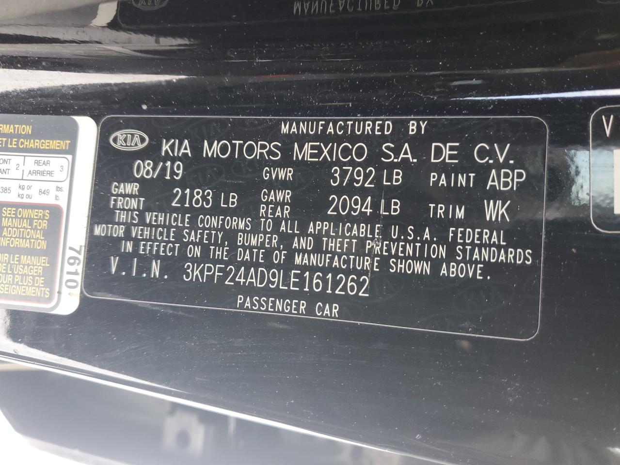 2020 KIA Forte VIN 3KPF24AD9LE161262 Copart auction photo, front end damage thumbnail 12