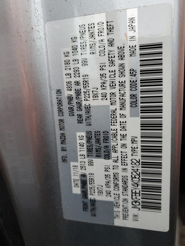 2019 Mazda CX-5 VIN JM3KFBEY4K0524182 Copart auction photo, front end / all over damage thumbnail 12