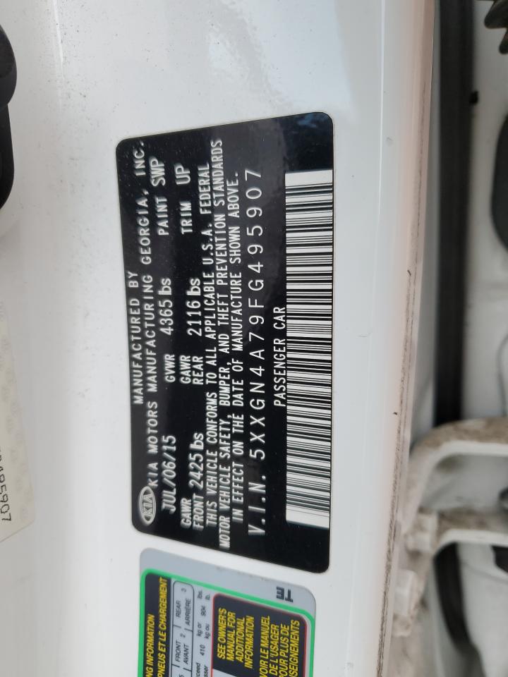 2015 KIA Optima VIN 5XXGN4A79FG495907 Copart auction photo, front end damage thumbnail 14