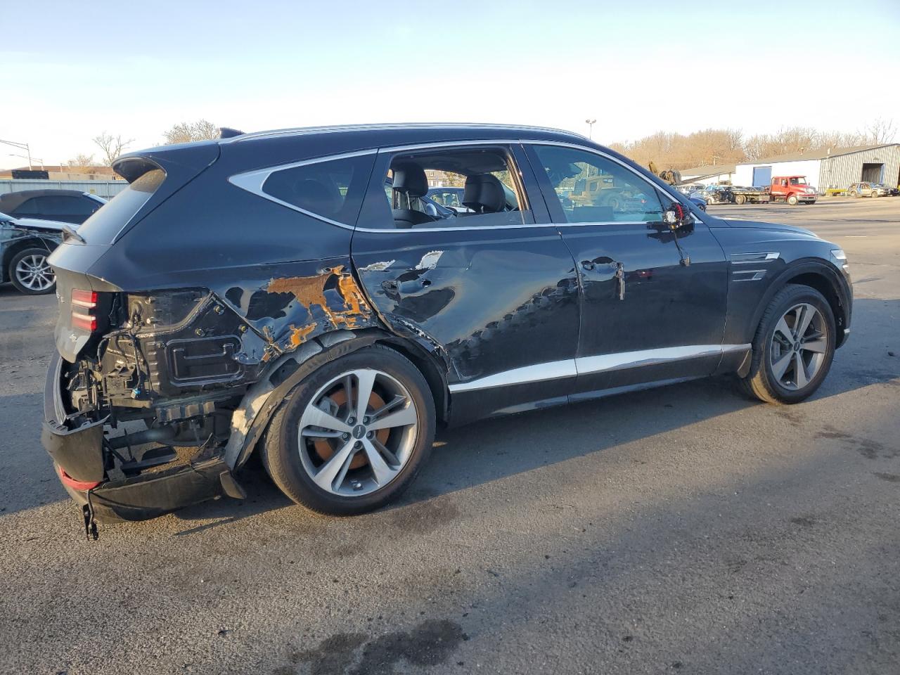 2023 Genesis Gv80 VIN KMUHBDSB6PU106875 Copart auction photo, side / rear end damage thumbnail 3