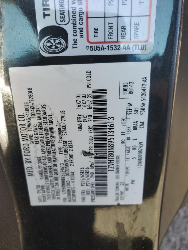 2009 Ford Mustang VIN 1ZVHT80N895134613 Copart auction photo, minor dent/scratches damage thumbnail 12
