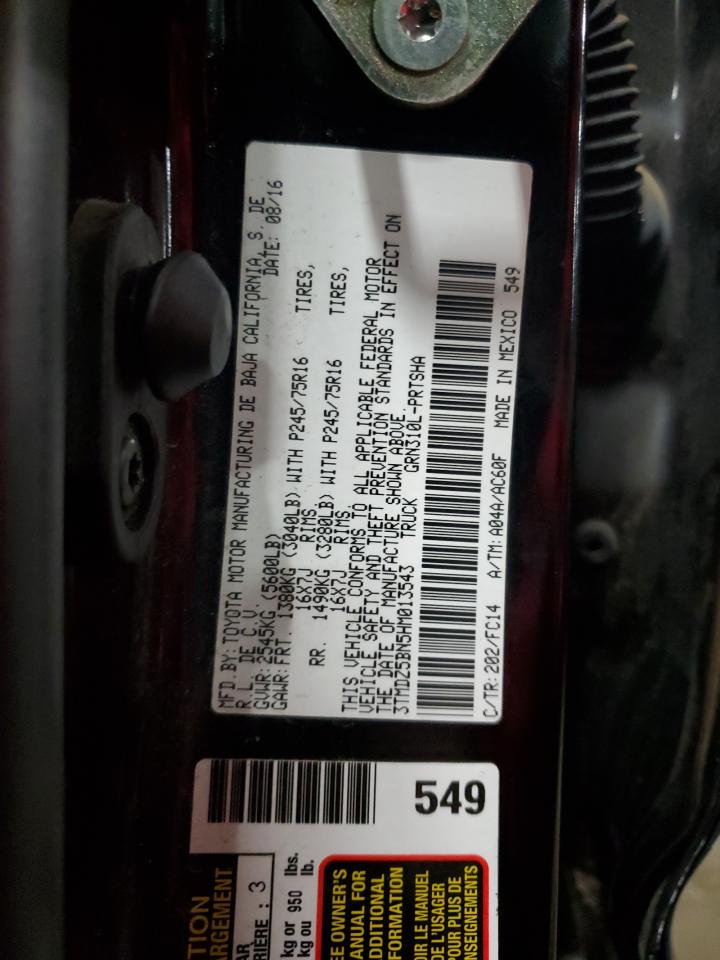 2017 Toyota Tacoma VIN 3TMDZ5BN5HM013543 Copart auction photo, all over damage thumbnail 14