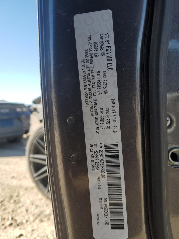 2018 Dodge Charger VIN 2C3CDXCT5JH238184 Copart auction photo, front end damage thumbnail 13