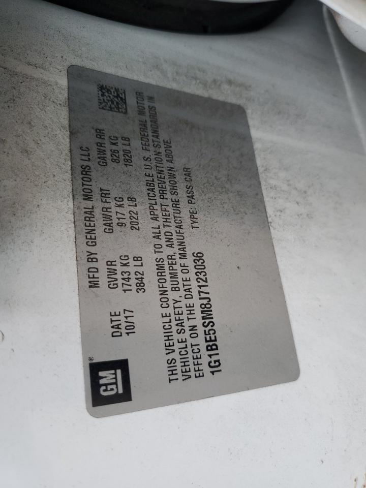 2018 Chevrolet Cruze VIN 1G1BE5SM8J7123036 Copart auction photo, front end damage thumbnail 12