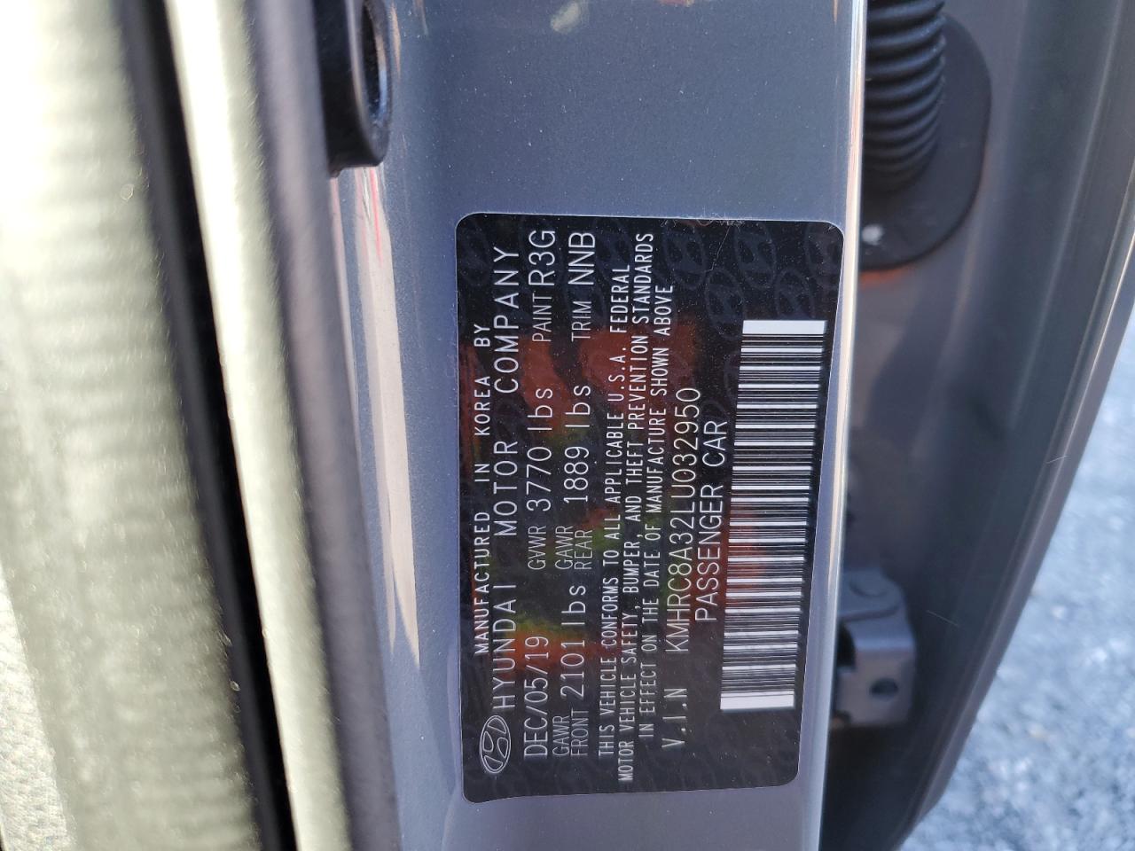 2020 Hyundai Venue VIN KMHRC8A32LU032950 Copart auction photo, front end / side damage thumbnail 14