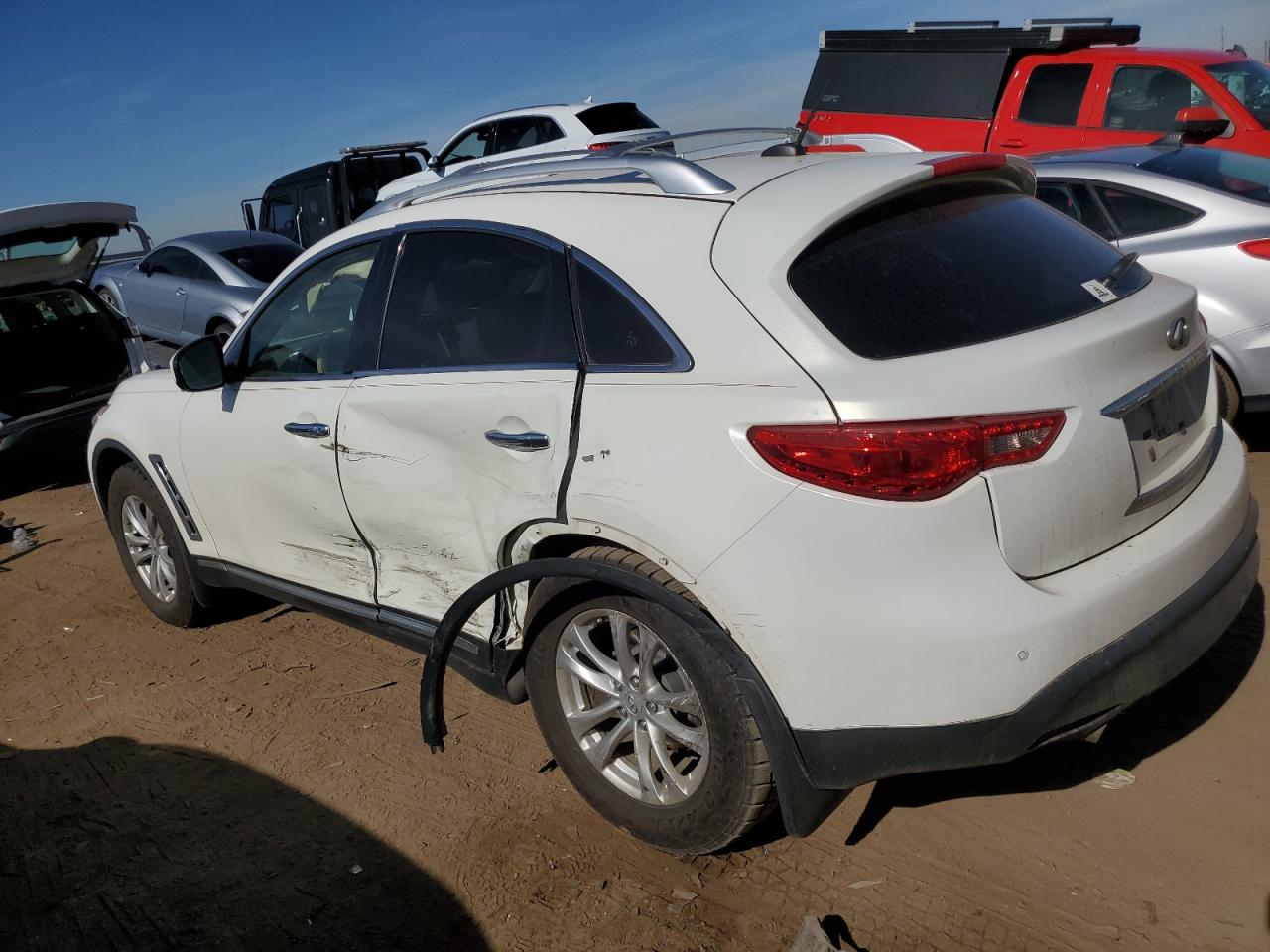 2011 Infiniti FX VIN JN8AS1MW5BM734717 Copart auction photo, side / rear end damage thumbnail 2