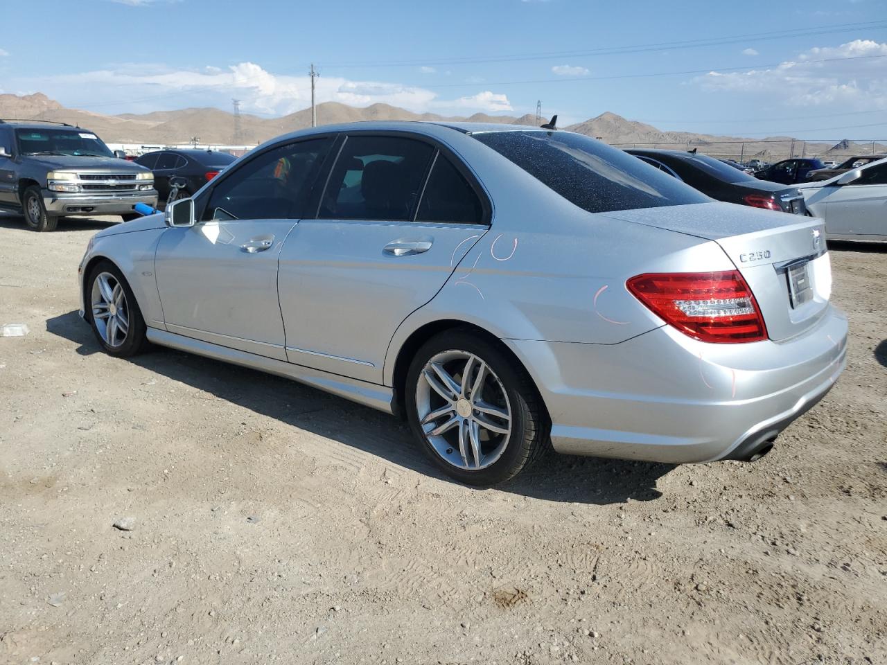 2012 Mercedes-Benz C-klasse VIN WDDGF4HB2CR210972 Copart auction photo, side damage thumbnail 2