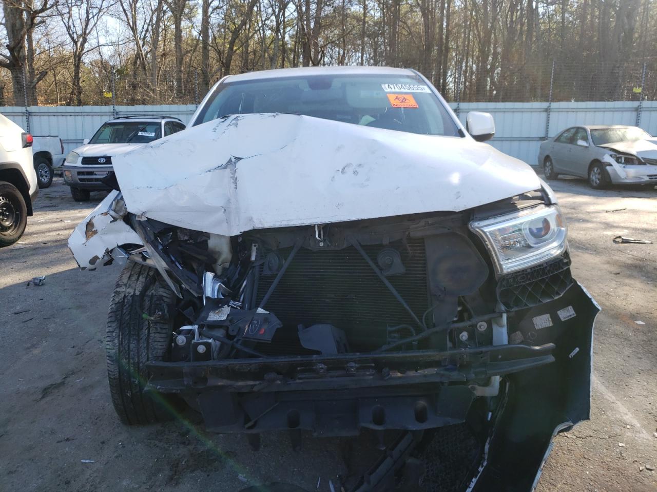 2014 Dodge Durango VIN 1C4RDHAG0EC975996 Copart auction photo, front end / all over damage thumbnail 5