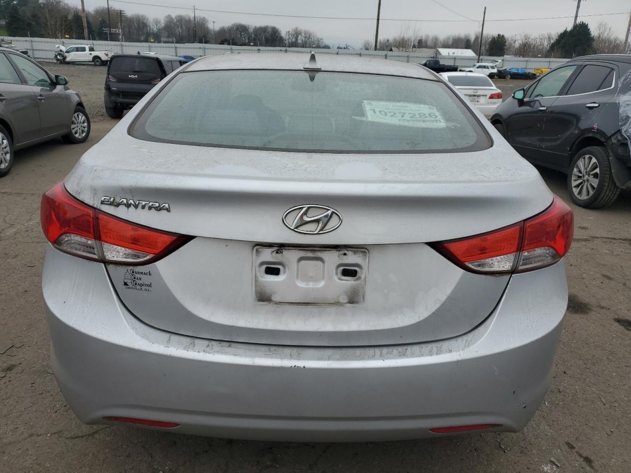 2013 Hyundai Elantra VIN KMHDH4AE2DU497588 Copart auction photo, front end / rear end damage thumbnail 6