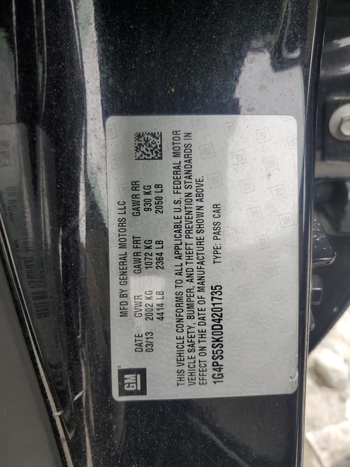 2013 Buick Verano VIN 1G4PS5SK0D4201735 Copart auction photo, undercarriage / front end damage thumbnail 14