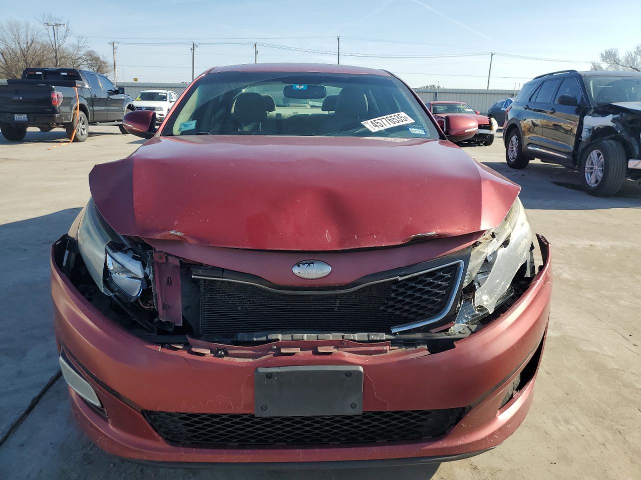 2014 KIA Optima VIN 5XXGM4A79EG272171 Copart auction photo, front end / rear end damage thumbnail 5