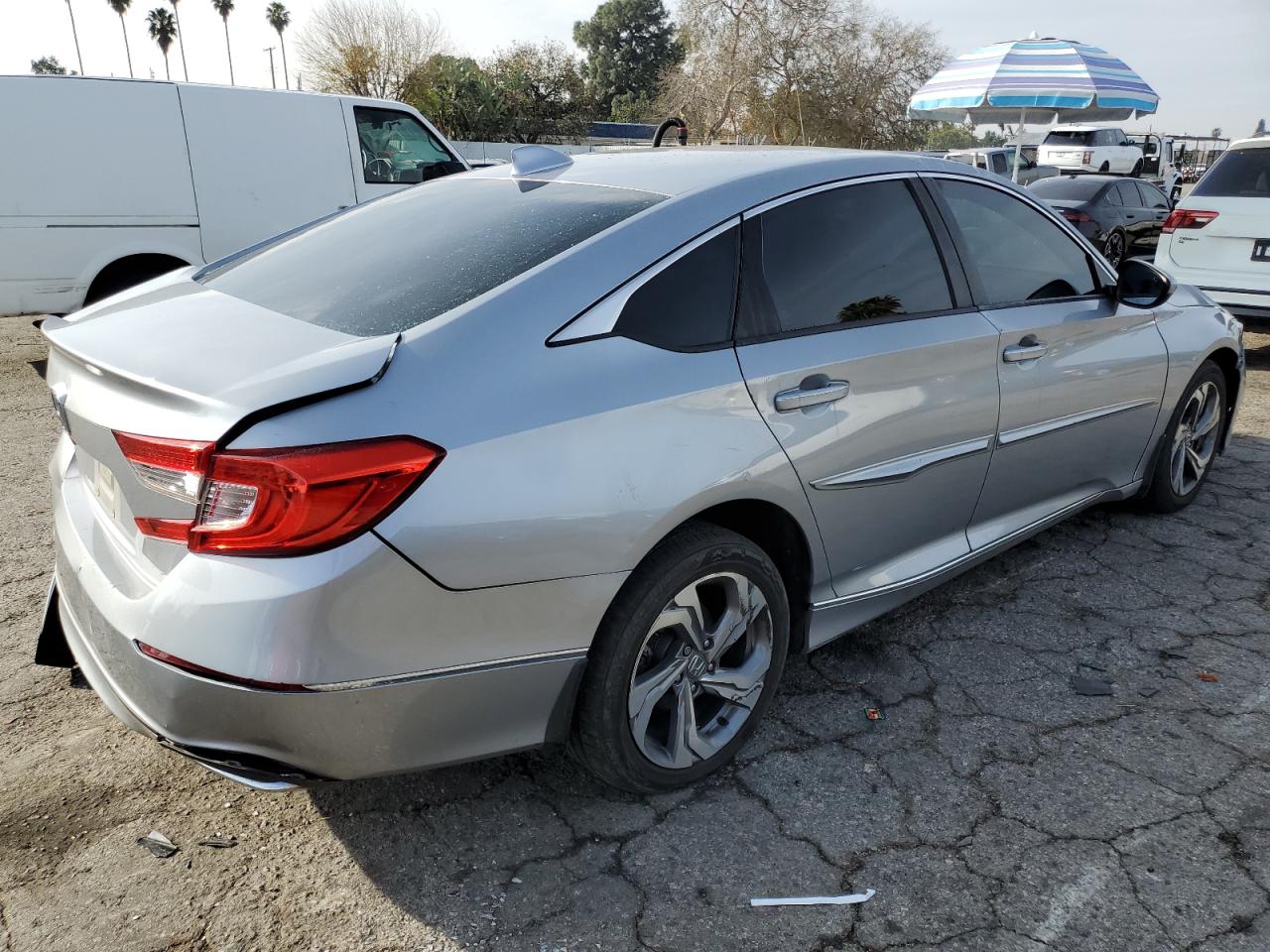 2018 Honda Accord VIN 1HGCV1F42JA142166 Copart auction photo, rear end / minor dent/scratches damage thumbnail 3