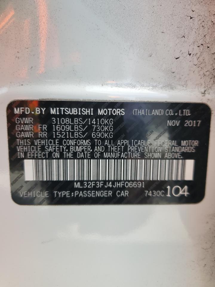 2018 Mitsubishi Mirage VIN ML32F3FJ4JHF06691 Copart auction photo, front end / side damage thumbnail 13