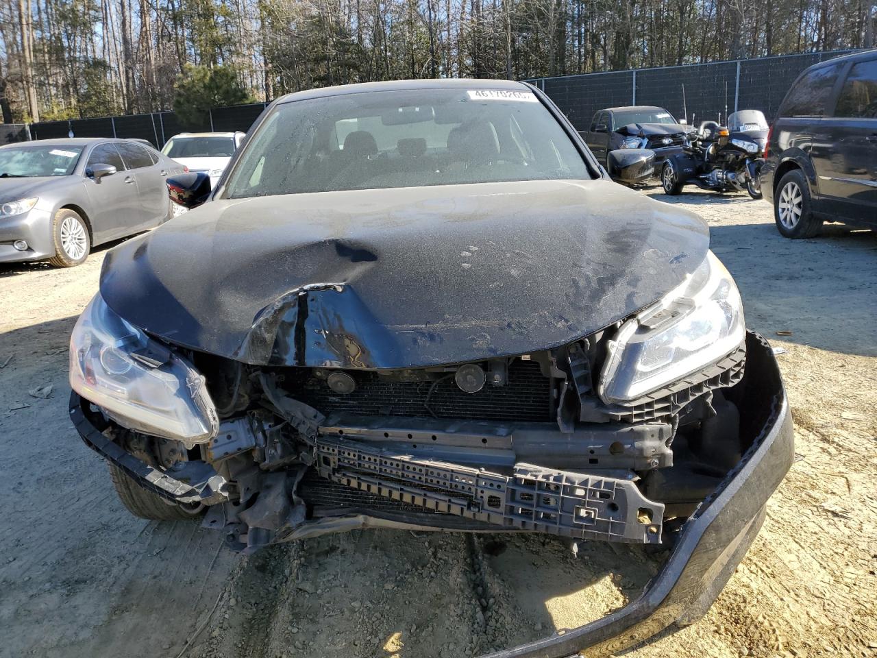 2017 Honda Accord VIN 1HGCR2F5XHA049313 Copart auction photo, front end / side damage thumbnail 5
