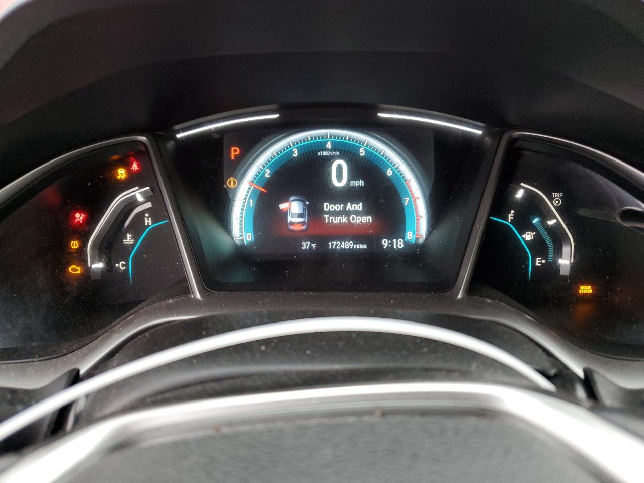 2018 Honda Civic VIN JHMFC1F30JX020152 Copart auction photo, front end / side damage thumbnail 9