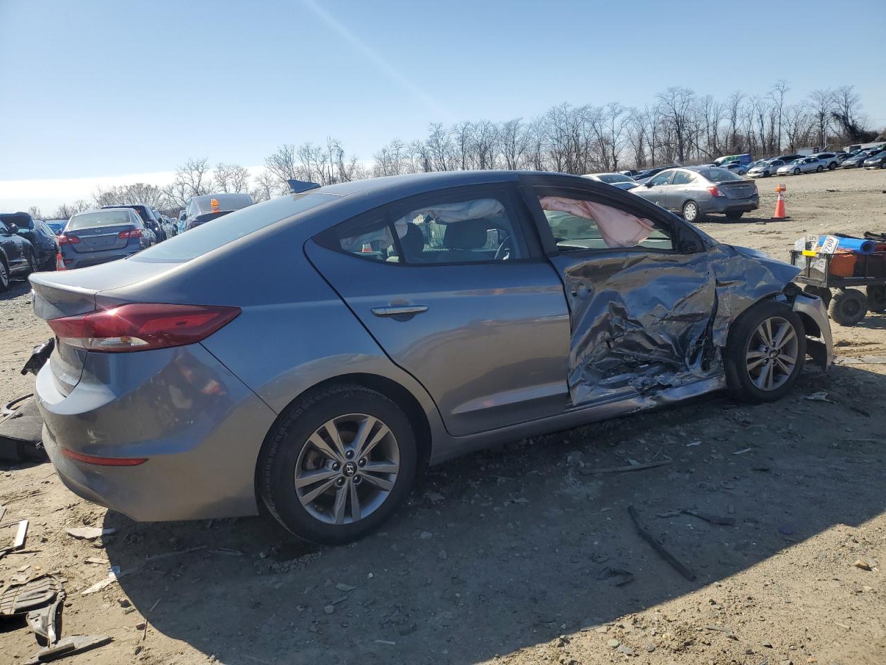 2018 Hyundai Elantra VIN 5NPD84LF5JH288961 Copart auction photo, side / front end damage thumbnail 3