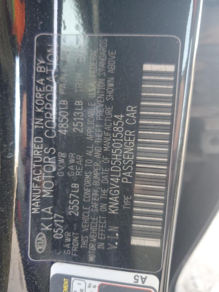2017 KIA Optima VIN KNAGV4LD5H5015854 Copart auction photo, rear end / minor dent/scratches damage thumbnail 12