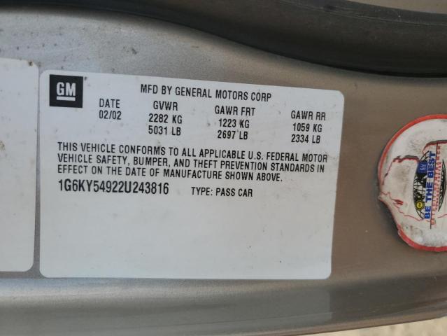 2002 Cadillac Seville VIN 1G6KY54922U243816 Copart auction photo, side damage thumbnail 12