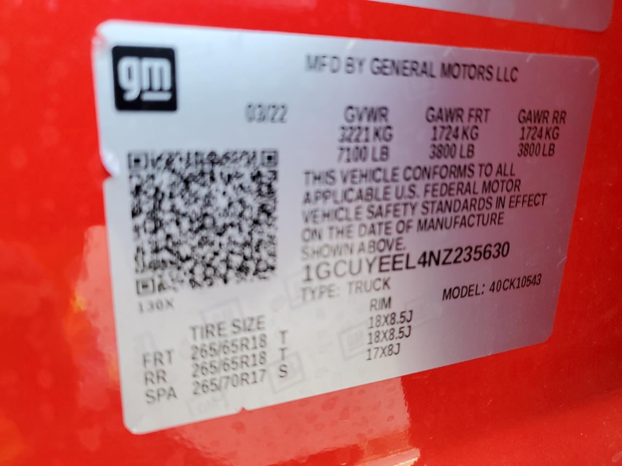 2022 Chevrolet Silverado VIN 1GCUYEEL4NZ235630 Copart auction photo, front end damage thumbnail 13
