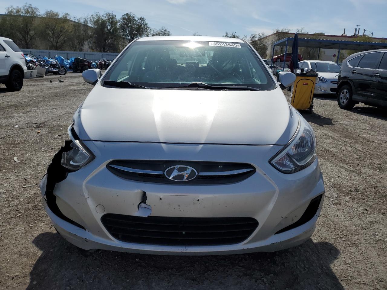 2017 Hyundai Accent VIN KMHCT4AE7HU220550 Copart auction photo, front end / side damage thumbnail 5
