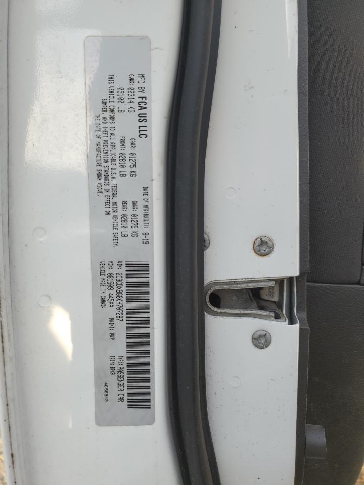 2019 Dodge Charger VIN 2C3CDXBG8KH707287 Copart auction photo, front end / side damage thumbnail 14