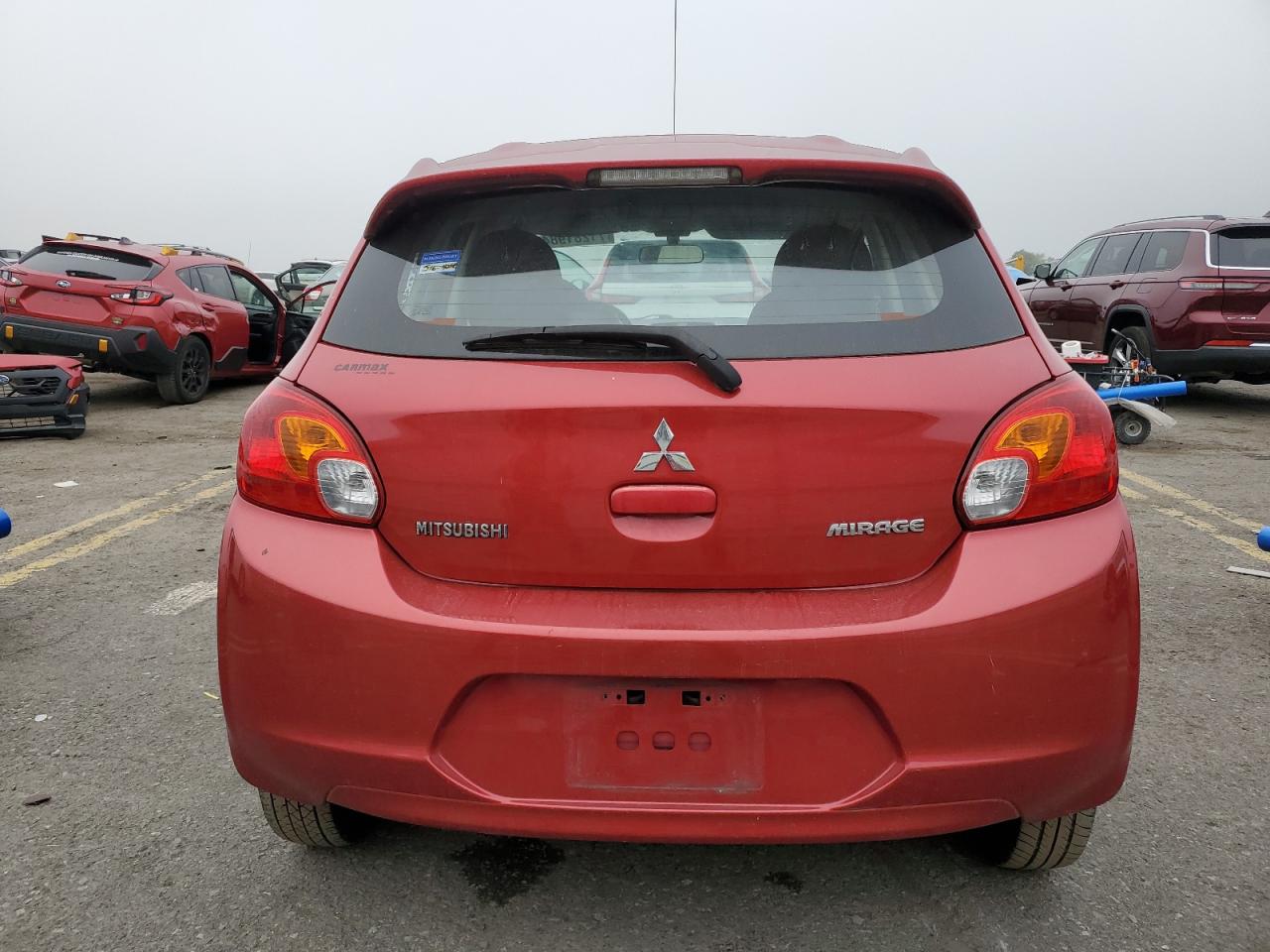 2014 Mitsubishi Mirage VIN ML32A3HJ9EH019016 Copart auction photo, side / front end damage thumbnail 6