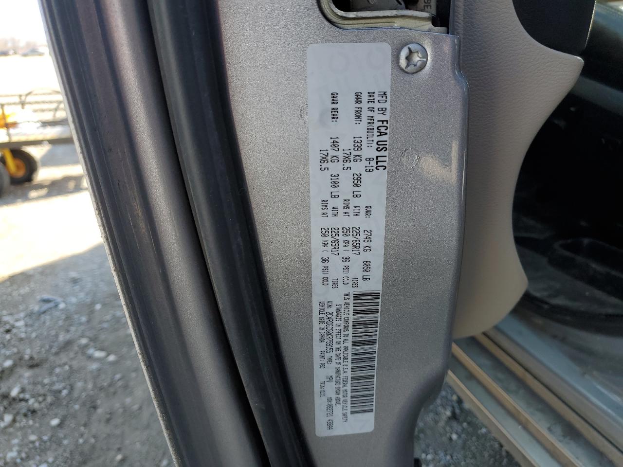 2019 Dodge Caravan VIN 2C4RDGCG0KR759155 Copart auction photo, undercarriage damage thumbnail 13