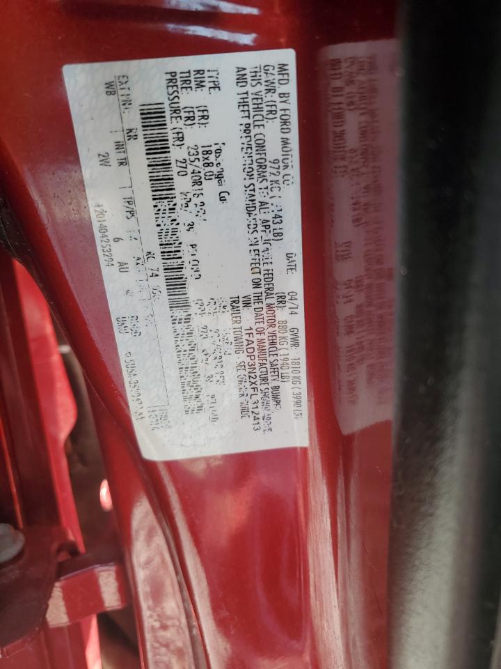 2014 Ford Focus VIN 1FADP3N2XEL312413 Copart auction photo, front end damage thumbnail 14