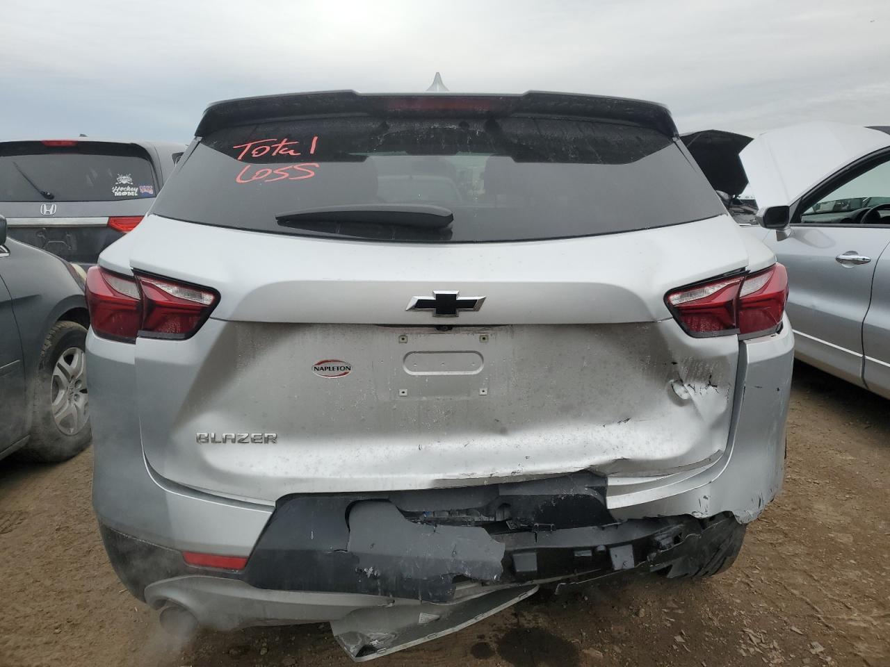 2020 Chevrolet Blazer VIN 3GNKBBRAXLS627142 Copart auction photo, rear end / minor dent/scratches damage thumbnail 6