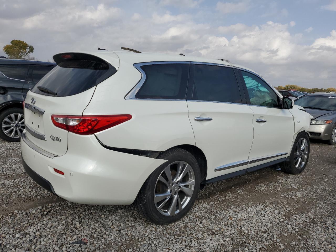 2015 Infiniti QX60 VIN 5N1AL0MM4FC532931 Copart auction photo, all over damage thumbnail 3