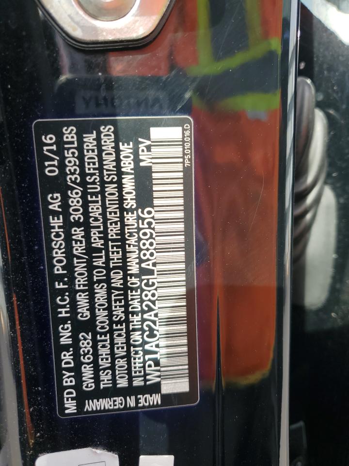 2016 Porsche Cayenne VIN WP1AC2A28GLA88956 Copart auction photo, rear end / mechanical damage thumbnail 13
