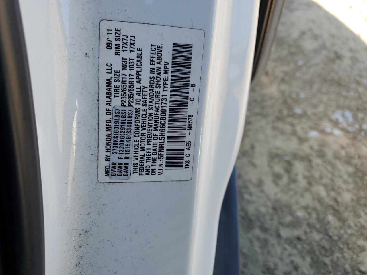 2012 Honda Odyssey VIN 5FNRL5H66CB001731 Copart auction photo, mechanical damage thumbnail 13
