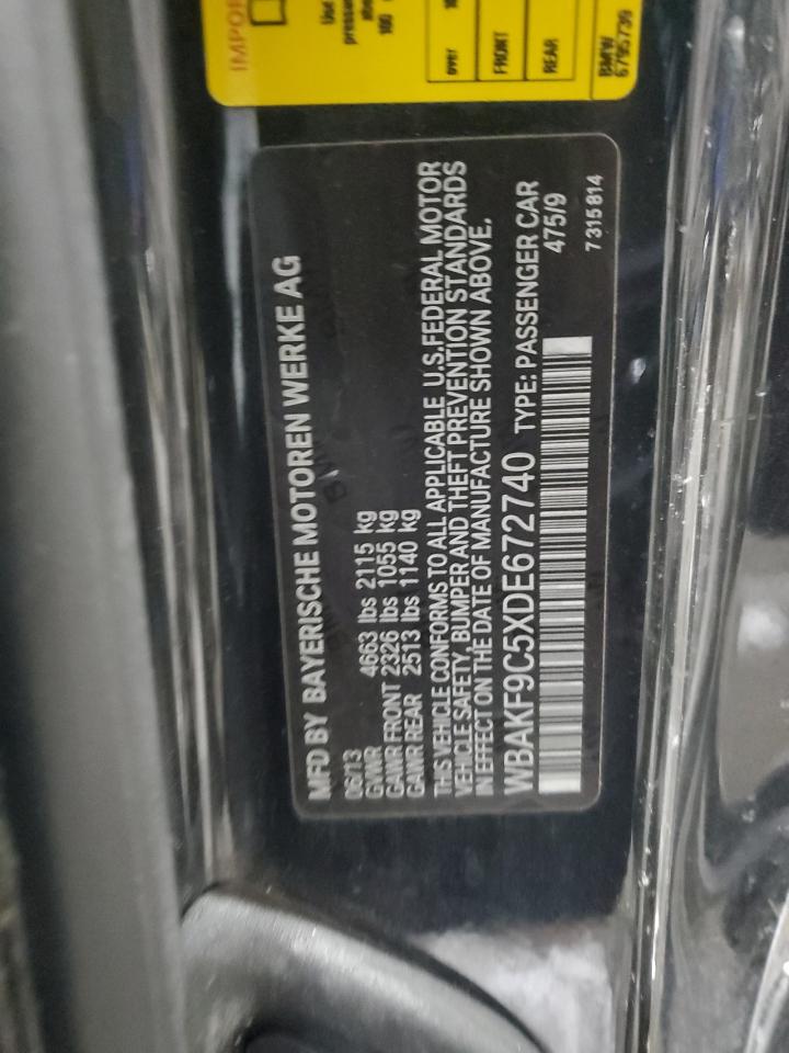 2013 BMW 3er VIN WBAKF9C5XDE672740 Copart auction photo, side / front end damage thumbnail 12