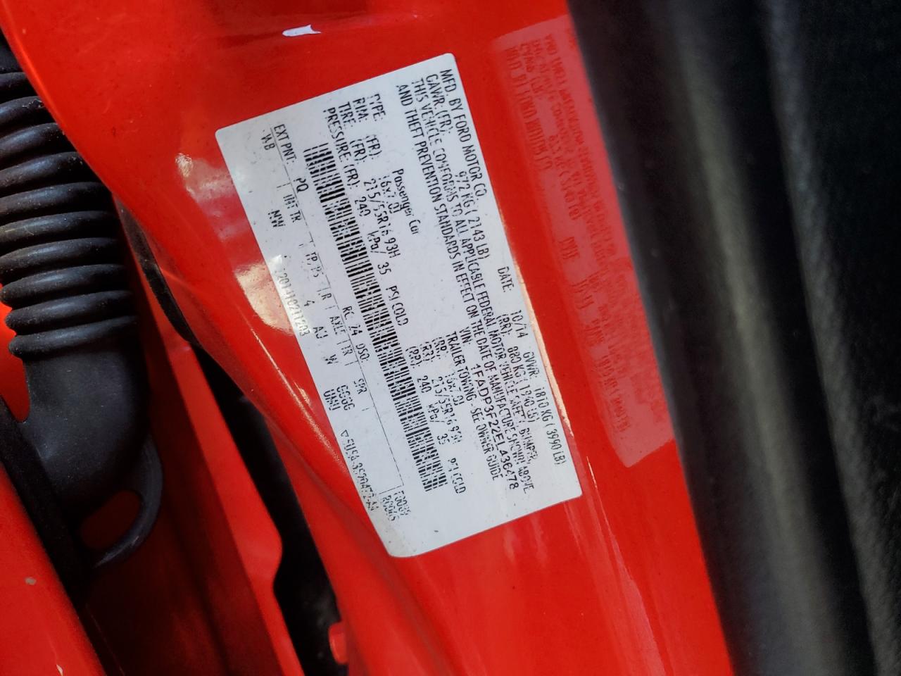 2014 Ford Focus VIN 1FADP3F22EL436478 Copart auction photo, rear end / side damage thumbnail 12
