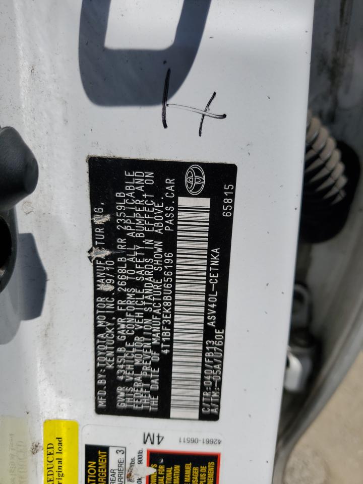 2011 Toyota Camry VIN 4T1BF3EK8BU656196 Copart auction photo, front end damage thumbnail 12