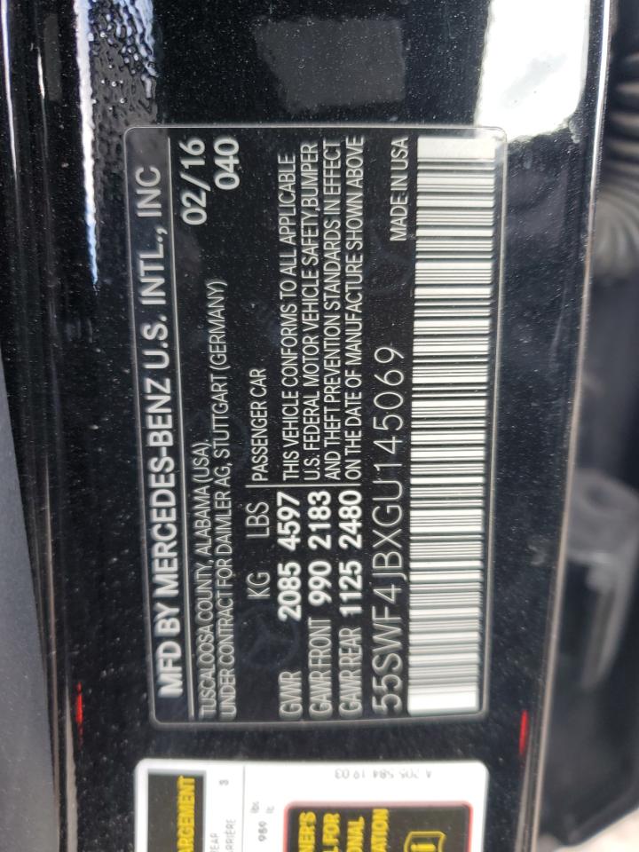 2016 Mercedes-Benz C-klasse VIN 55SWF4JBXGU145069 Copart auction photo, side damage thumbnail 14