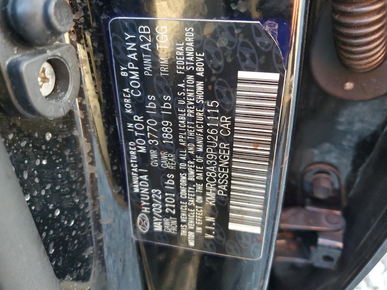 2023 Hyundai Venue VIN KMHRC8A39PU261115 Copart auction photo, front end damage thumbnail 15