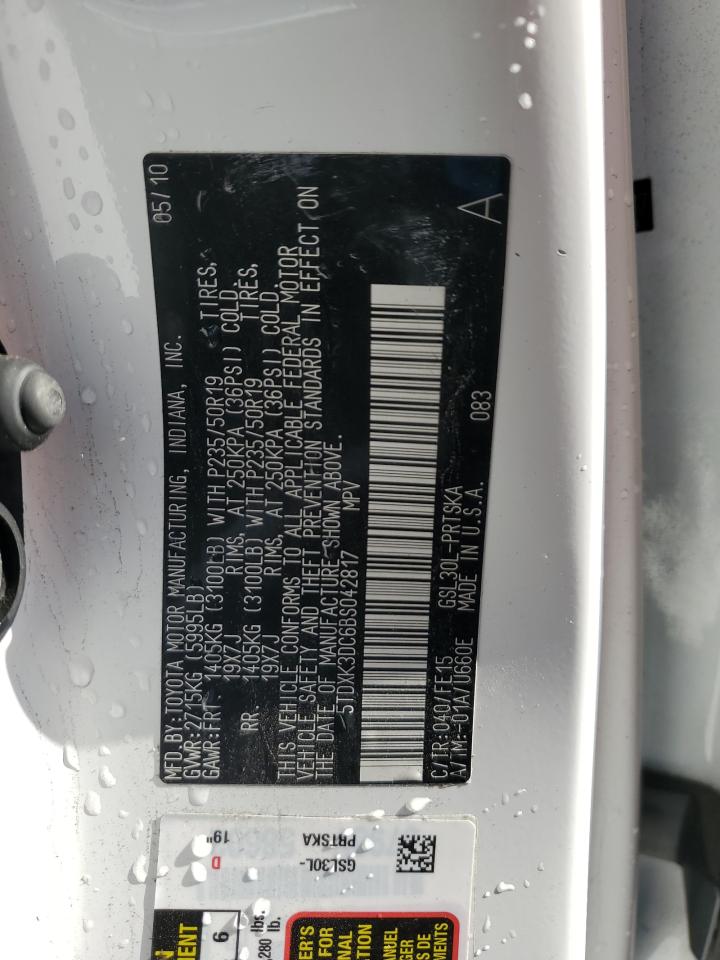 2011 Toyota Sienna VIN 5TDXK3DC6BS042817 Copart auction photo, front end / undercarriage damage thumbnail 15