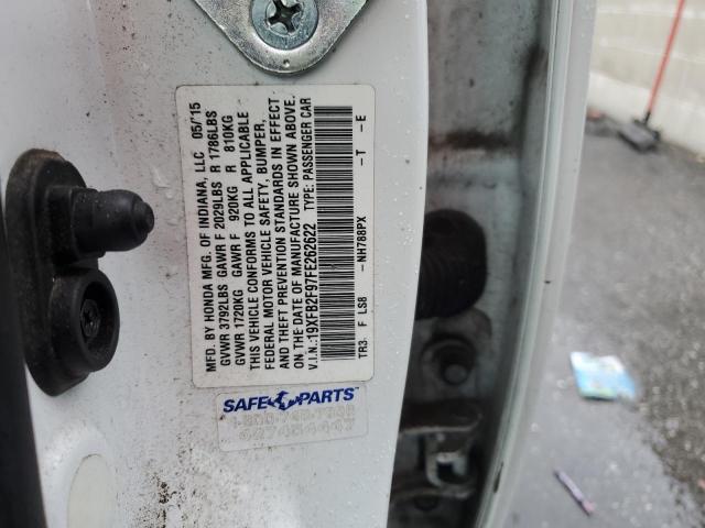 2015 Honda Civic VIN 19XFB2F97FE262622 Copart auction photo, all over damage thumbnail 12
