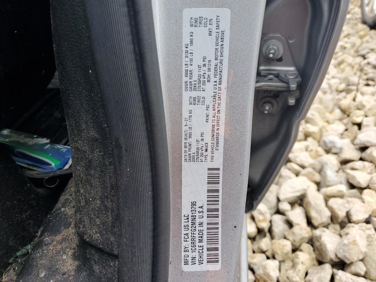 2021 RAM 1500 VIN 1C6RRFFG2MN813795 Copart auction photo, burn / minor dent/scratches damage thumbnail 14