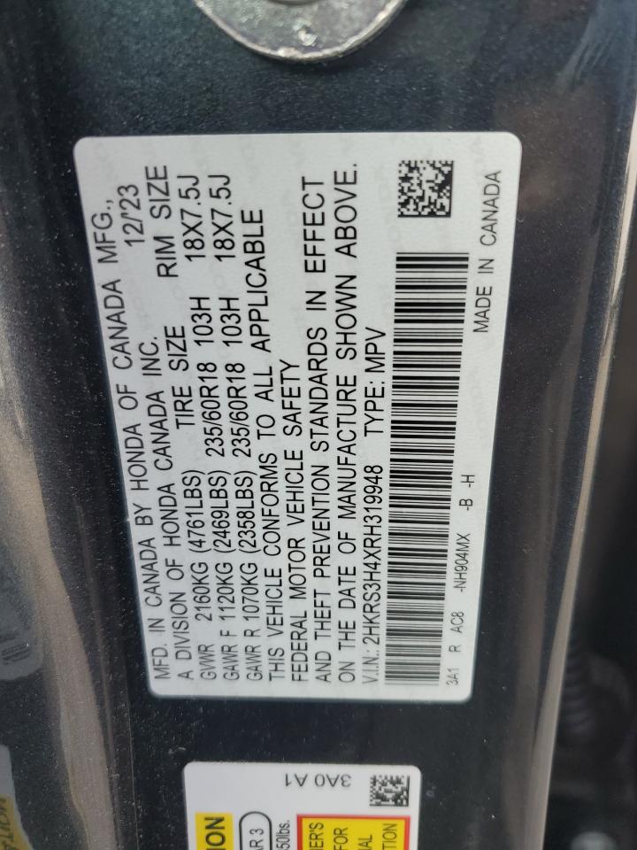2024 Honda CR-V VIN 2HKRS3H4XRH319948 Copart auction photo, front end damage thumbnail 16