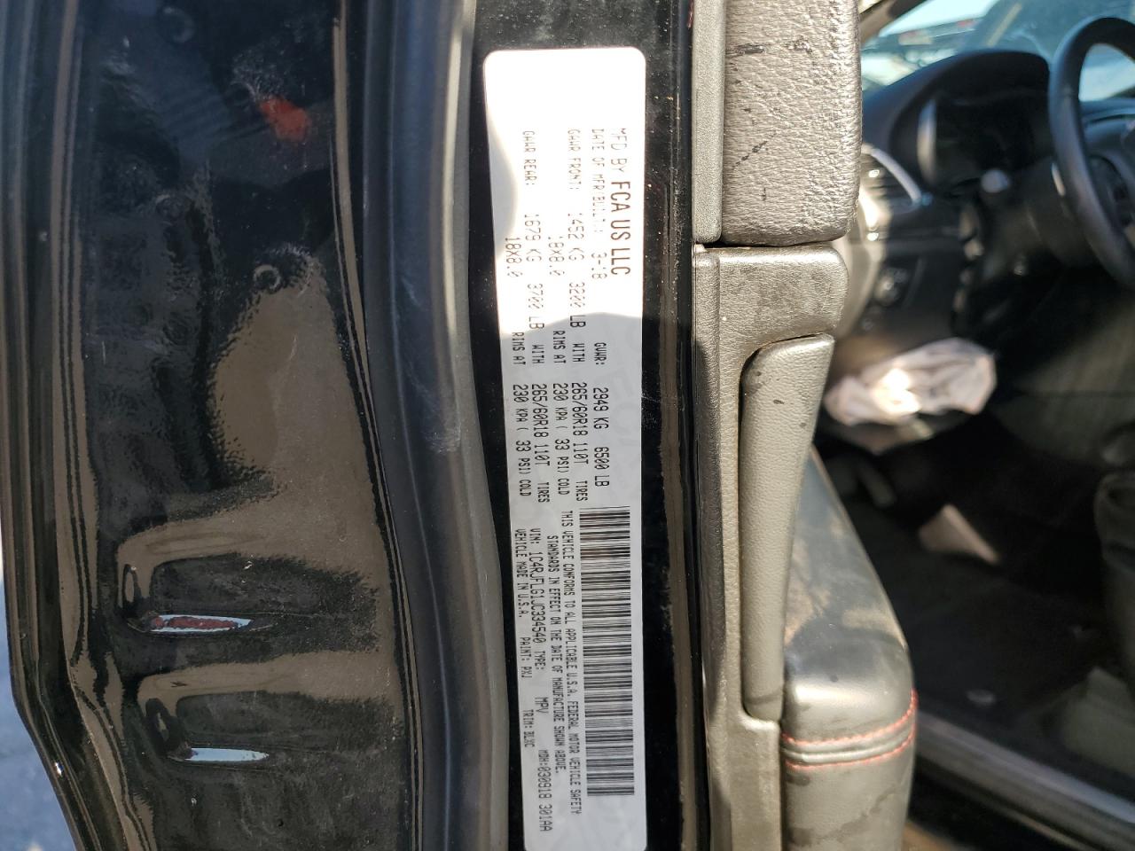 2018 Jeep Grand Cherokee VIN 1C4RJFLG1JC334540 Copart auction photo, front end / side damage thumbnail 13