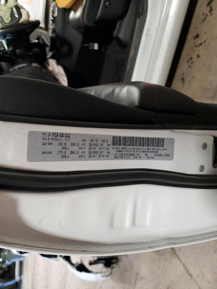 2017 Dodge Durango VIN 1C4SDJCT2HC839845 Copart auction photo, front end / rear end damage thumbnail 14