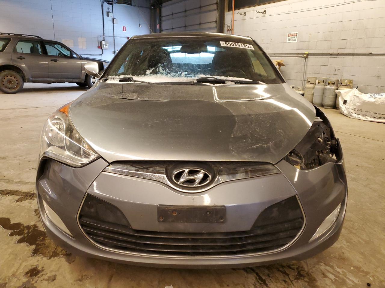 2012 Hyundai Veloster VIN KMHTC6AD7CU077238 Copart auction photo, front end / stripped damage thumbnail 5