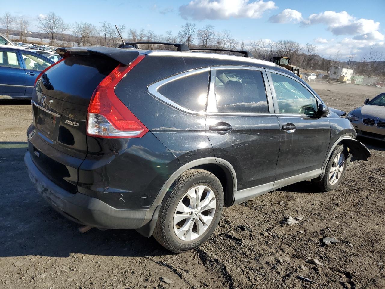 2012 Honda CR-V VIN JHLRM4H79CC001691 Copart auction photo, front end / top/roof damage thumbnail 3