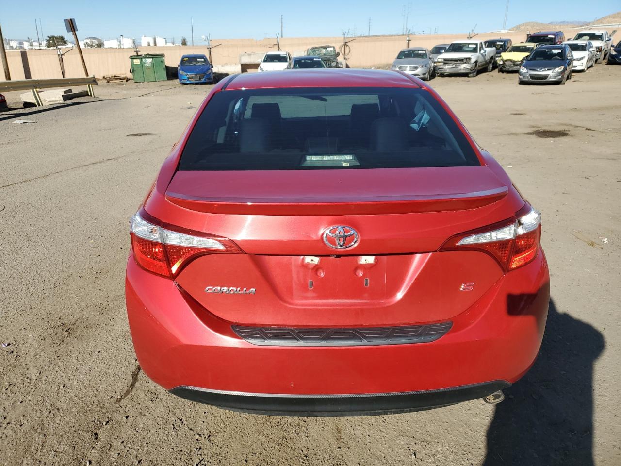 2015 Toyota Corolla VIN 5YFBURHE8FP262722 Copart auction photo, front end / top/roof damage thumbnail 6