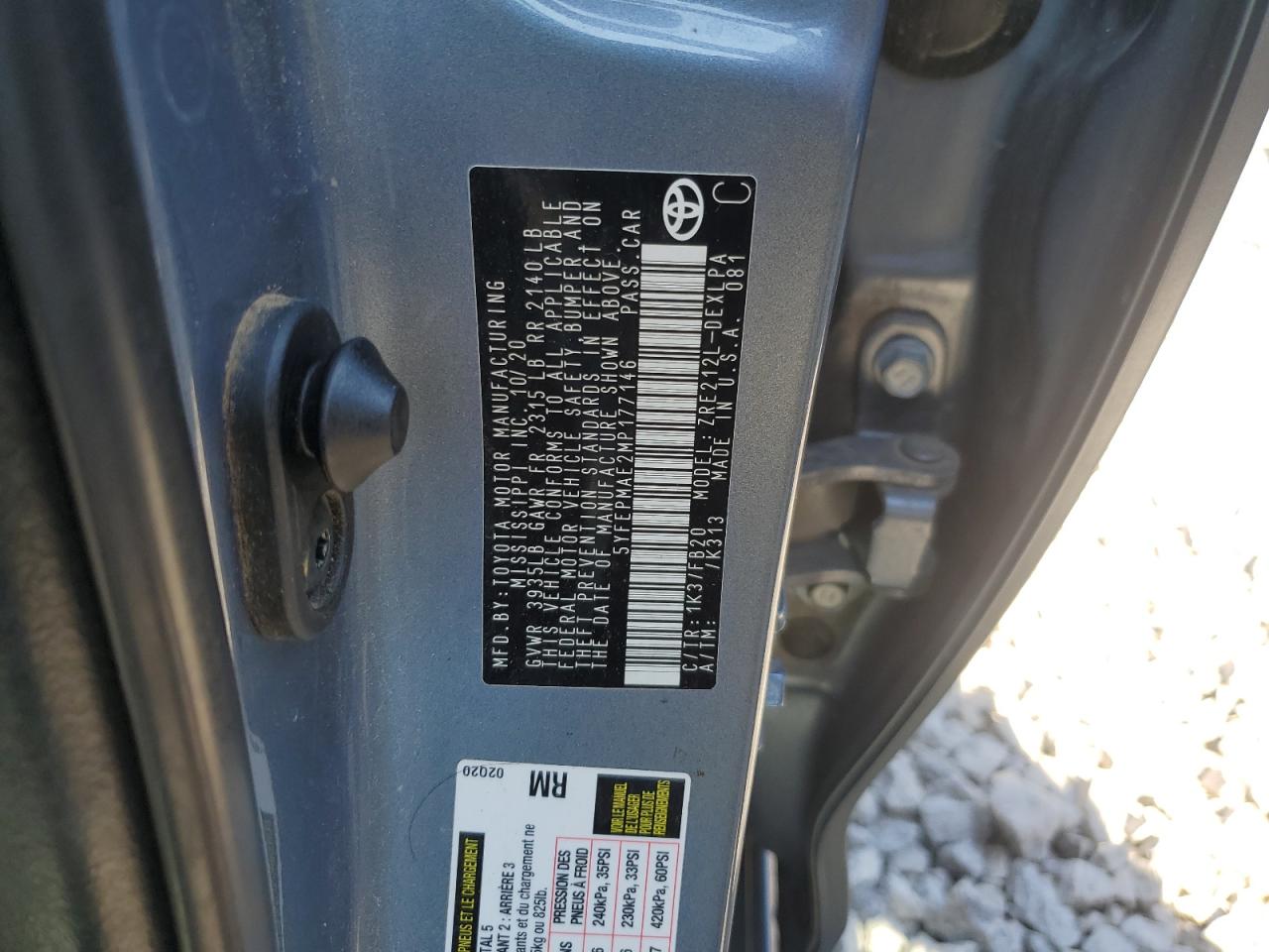 2021 Toyota Corolla VIN 5YFEPMAE2MP177146 Copart auction photo, rear end damage thumbnail 13