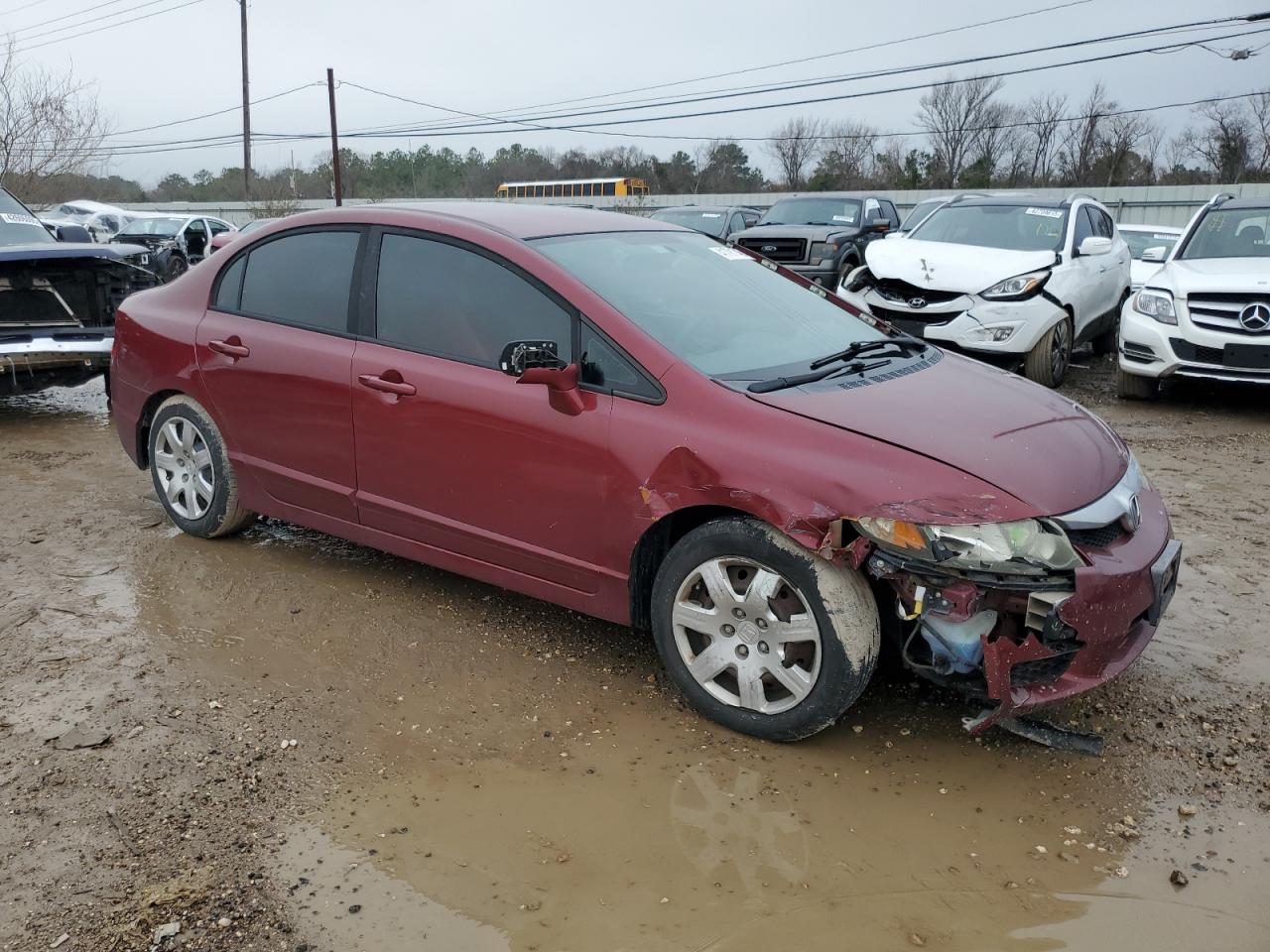 2009 Honda Civic VIN 19XFA16559E047092 Copart auction photo, front end / rear end damage thumbnail 4